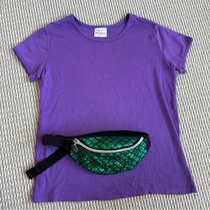 Ariel Disneybound Top & Fanny pack Girl’s size 14-16 disney trip